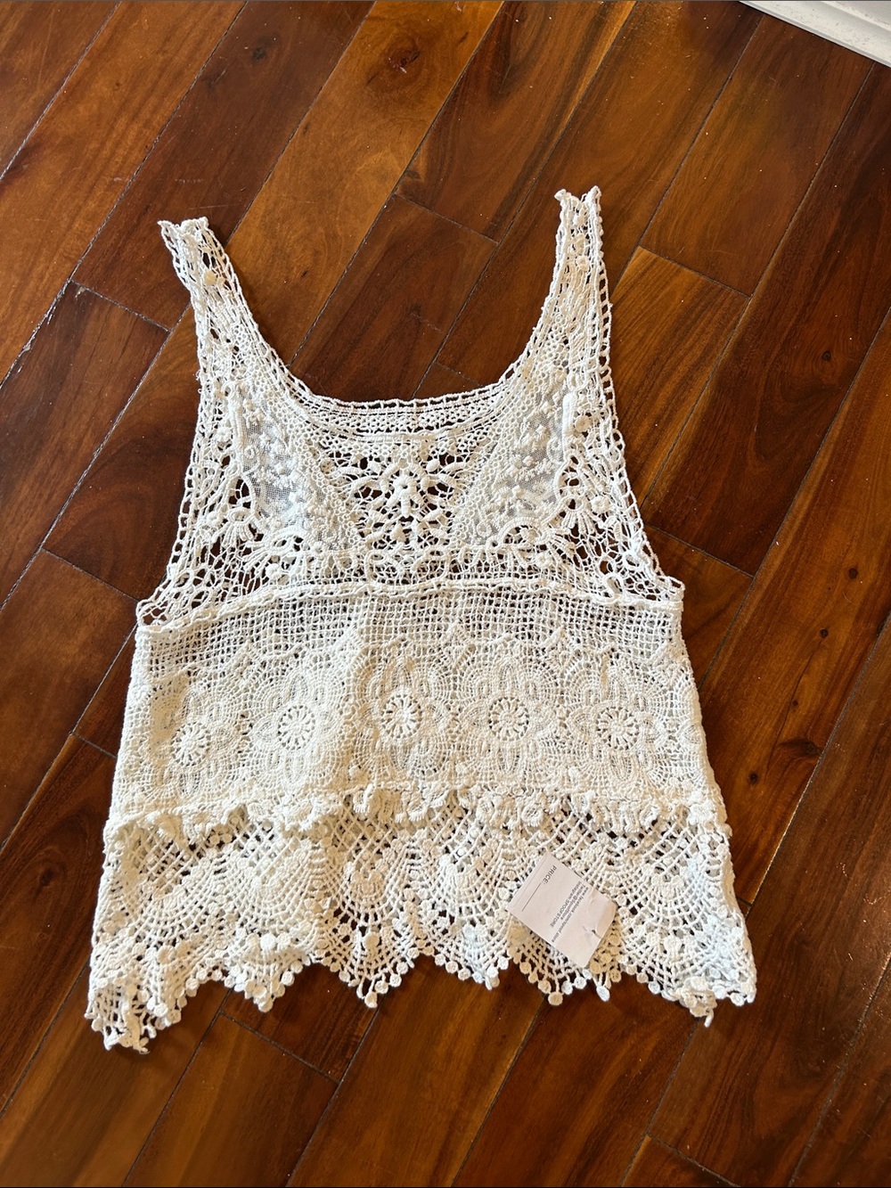 Boho Crochet Lace Camisole Tank Top - White